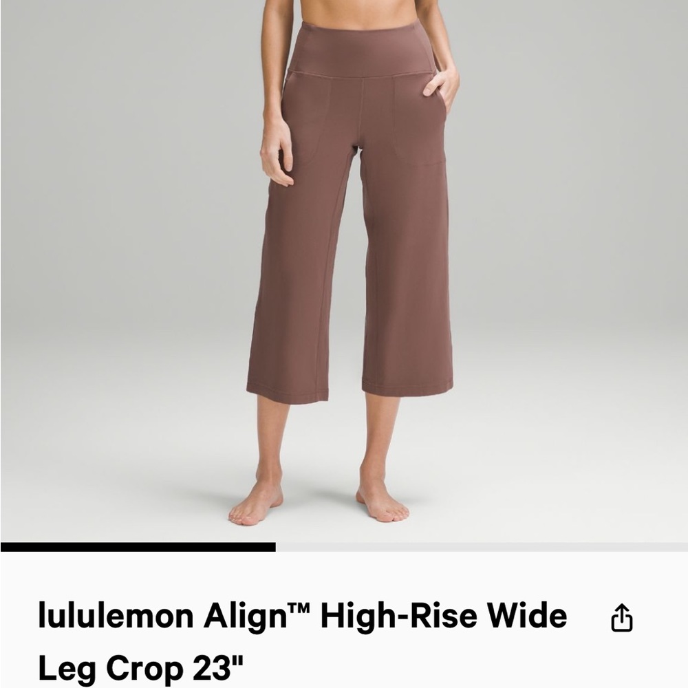 NWOT Lululemon Align Wide Leg Crop 23’’ - Graphite Grey - Size 4